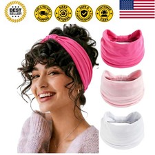 Pink Valentine's Day Headbands For Women Knotted Wide Head Band 3Pcs
