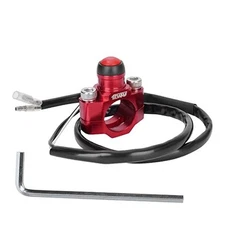  CNC Universal Motorcycle Engine Stop Start Kill Switch Button with Red