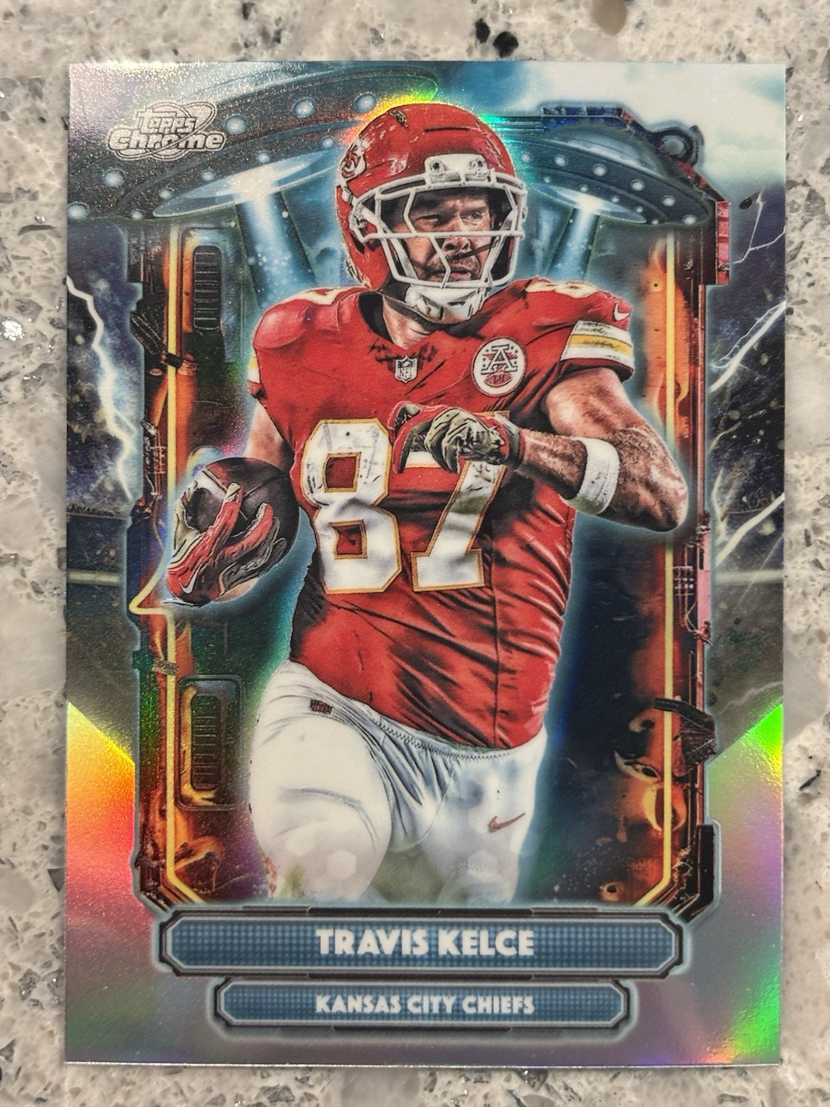 2025 Topps Chrome NFL Cosmic ExtraTerrestrial Talent Travis Kelce Insert