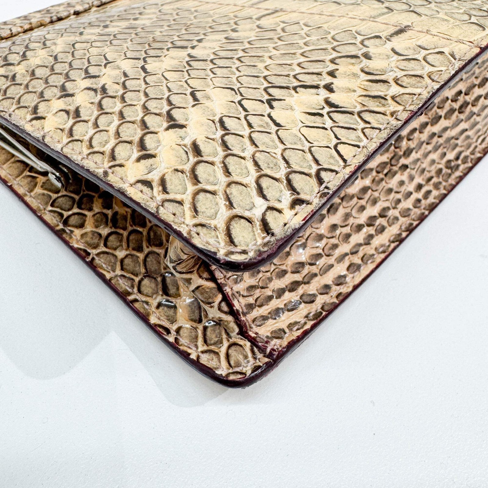 MIU MIU Sand Python Embossed Leather Shoulder Bag - image 10