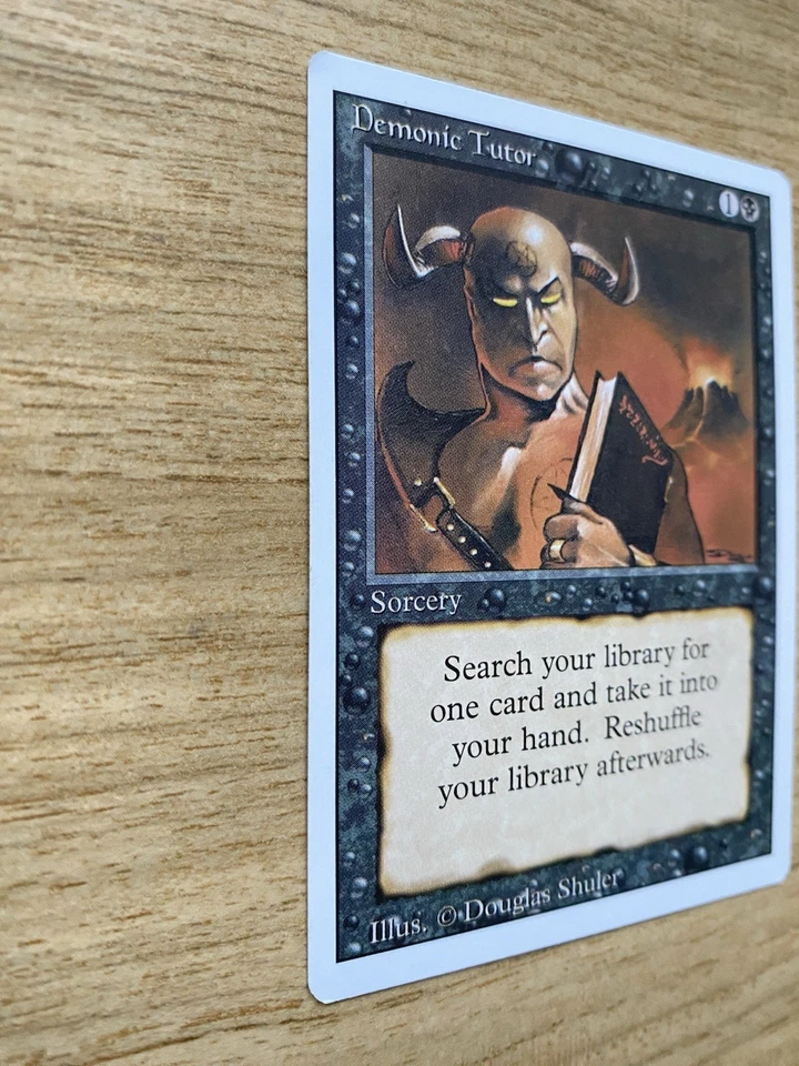 MTG: MAGIC THE GATHERING : REVISED 3ED  RARE  DEMONIC TUTOR   UNPLAYED MINT / NM - Image 2 of 4
