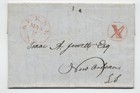 1847 Keene NH red CDS stampless letter X over V in circle rate markings [k.1391] — photo 1