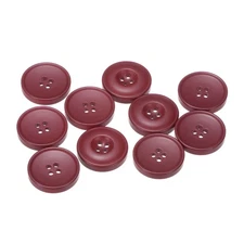 10pcs Sewing Buttons 23mm Resin Round Flat 4-Hole DIY Craft Buttons Dark Red