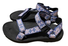 Teva Girls Hurricane Sport Sandals Size 4 Floral Pattern Sole Separating