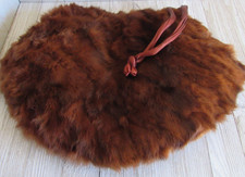 Vintage Muff Fur Mink  Ruche Back Zipper Purse Satin Interior 16" W x 11"L