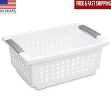 Medium Stacking Baskets Home Organization Storage Plastic Ventilated Design New