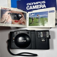 Olympus XA2 35mm Point Shoot Film Camera w/ A11 Flash Manual Near Mint