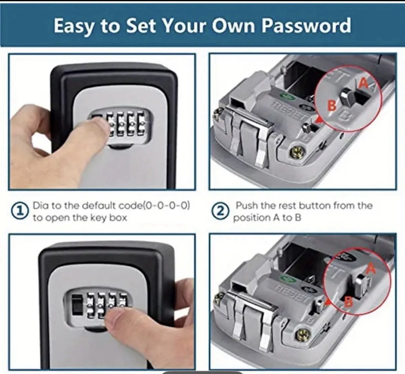 Key Lock Box for Outside-Combination Lockbox for  Key-Portable/Wall Mounted