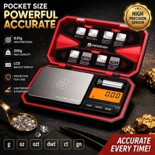 UNIWEIGH 200g x 0.01g Digital Pocket Scale High Precision Mini Gram Jewellery