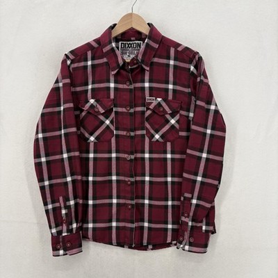 Dixxon Flannel Shirt The Cellar Womens Medium Red Plaid Long Sleeve Button Up