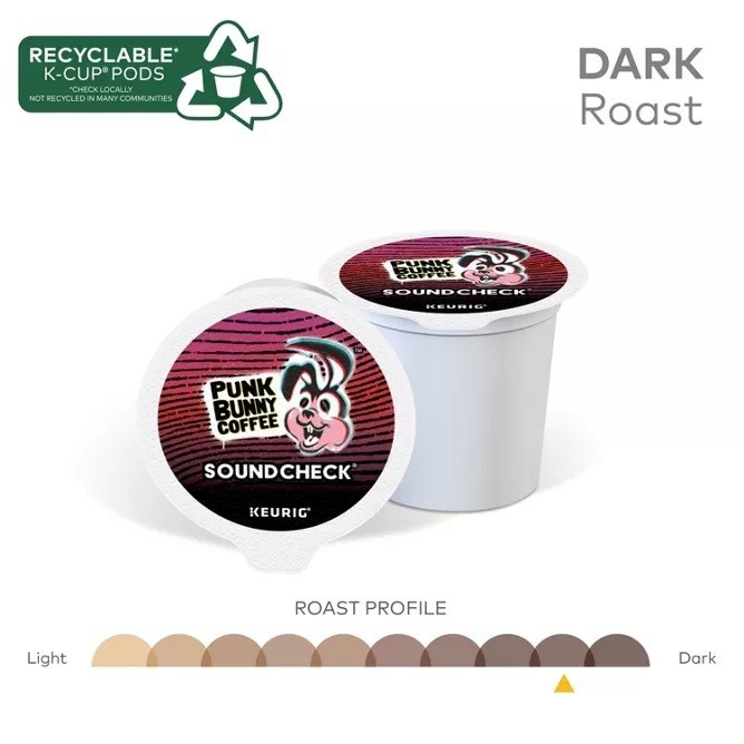 Punk Bunny Coffee Soundcheck Green Day 10 K-cups Dark Roast Pods 2