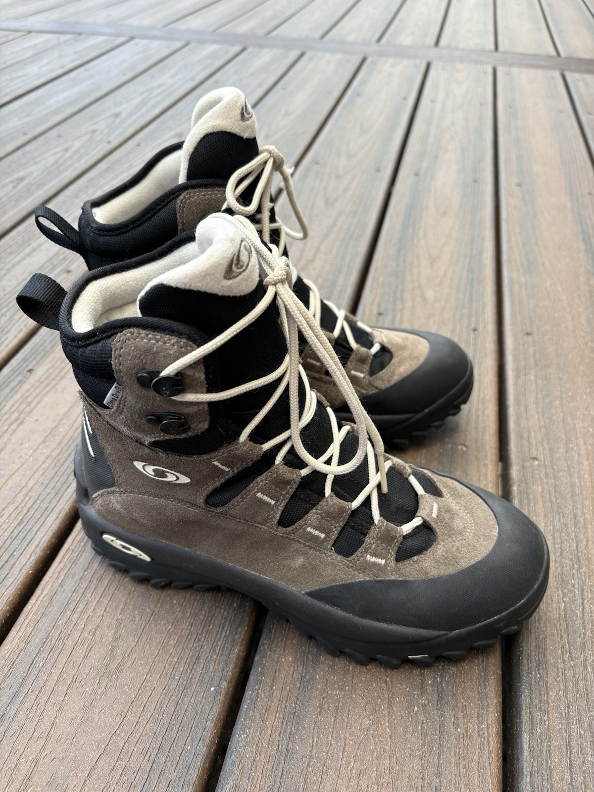 Stivali alti da trekking Salomon Contagrip donna taglia 7 5 grigi stringati scamosciati