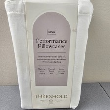 Threshold White Sateen Cotton Performance King Size Pillowcase 2 Count Shelf1 