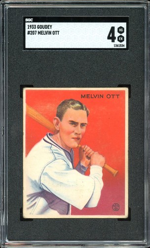 Mel Ott #207 1933 Goudey card