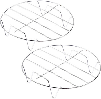 2 Pack 7'' Stainless Steel Steamer Rack Round Cooking Plate for Kitchen & BBQ