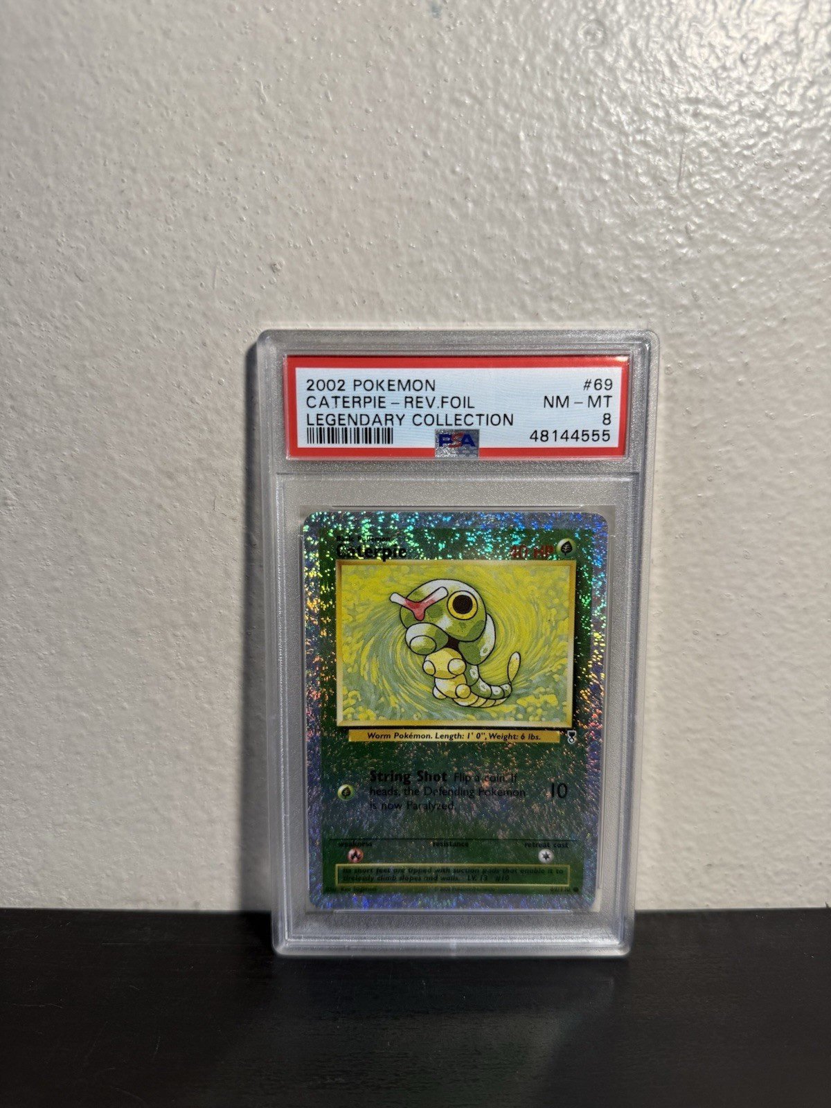 Pokemon 2002 Caterpie Rev Foil Legendary Collection #69 PSA 8