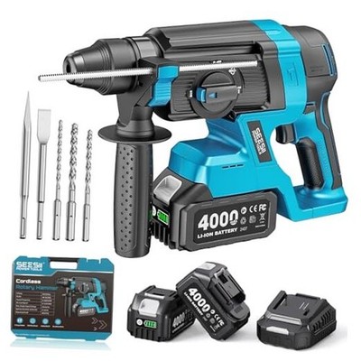  1-Inch Cordless SDS-Plus Rotary Hammer Drill, 2.8J Impact Energy Blue