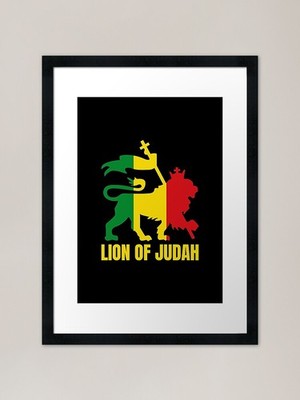Rasta Löwe von Juda gerahmter Kunstdruck gerahmtes Wandbild Poster Leinwanddruck Bild