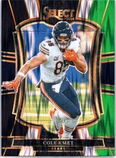 2025 Panini Select #174 Cole Kmet Black and Green Prizm Shock Chicago Bears