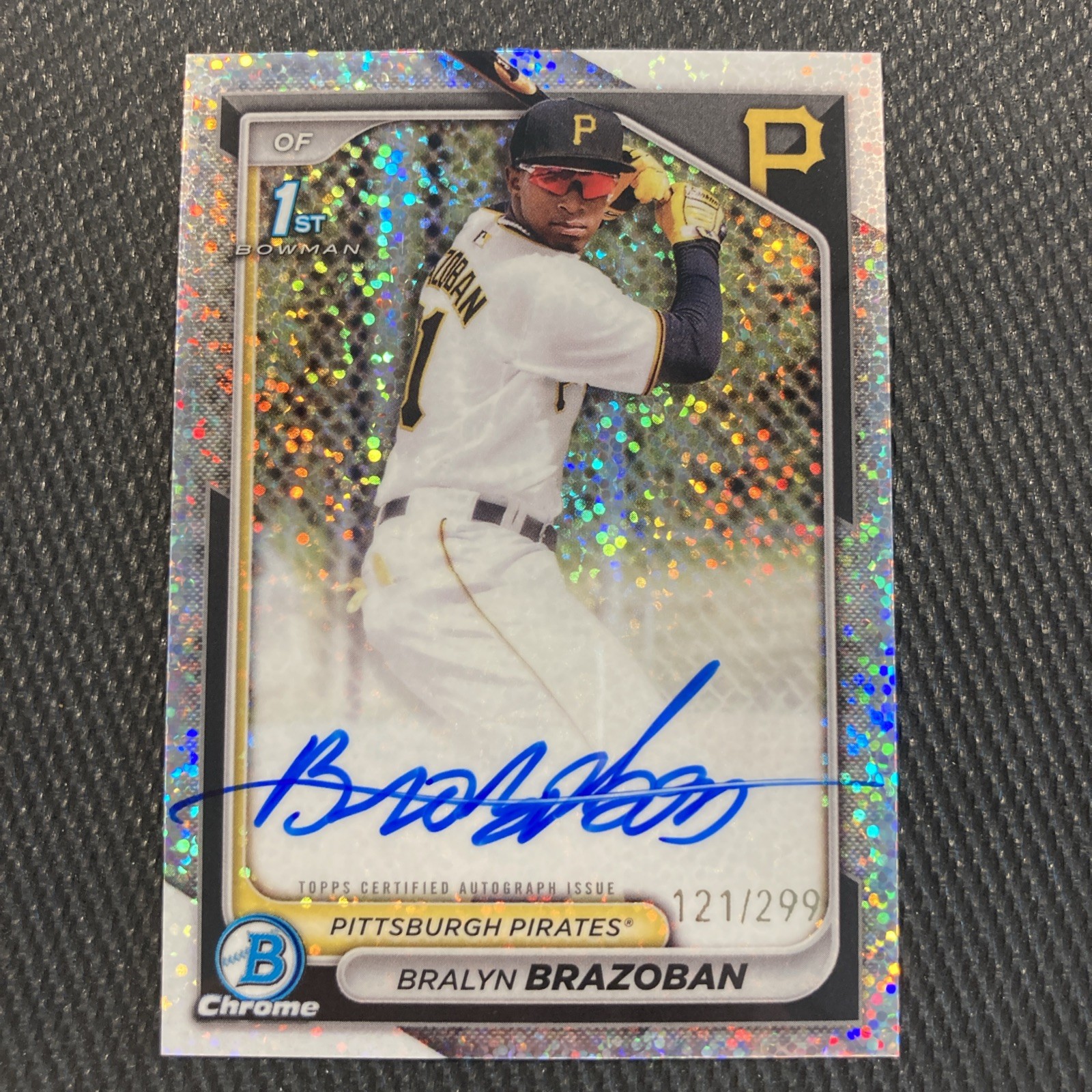 2024 Bowman Chrome Prospects Bralyn Brazoban Speckle Refractor Auto 121/299