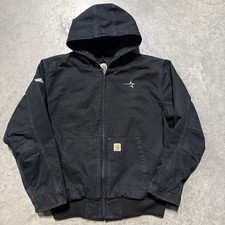 Men  s Carhartt 104050 Black J130 Active Jacket size Men Xl Hooded Rare