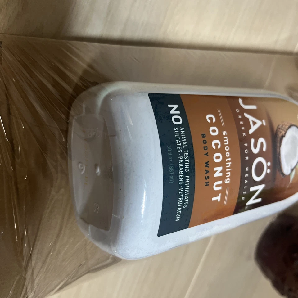 Jabón corporal suavizante de coco JASON 30 fl oz limpiador con vitamina E y karité B... Foto 4 de 4