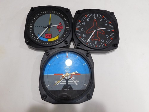 Instrument Panel Clocks Three Separate Aviation Panel Instrument Looking Clocks (Battery ...