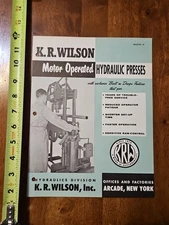 KRW K R WILSON CATALOG MACHINE HYDRAULIC PRESSES BULLETIN 19