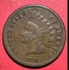 1873 US Indian Head Cent! "LIBERTY" Shows! FINE/VF Details! Old US Coin!