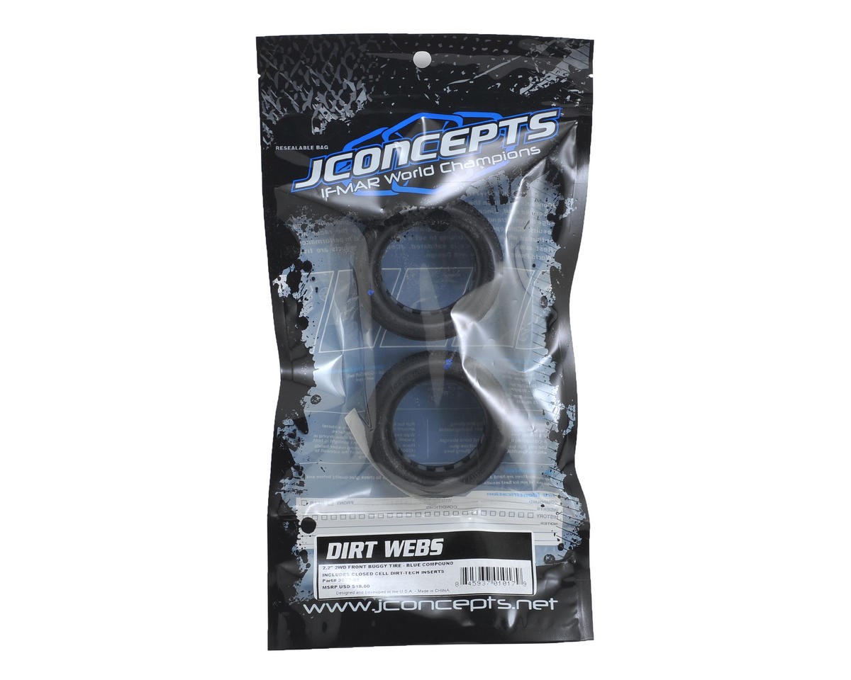 JConcepts Dirt Webs 2.2" 2WD Front Buggy Tires (2) (Blue) [JCO3077-01]