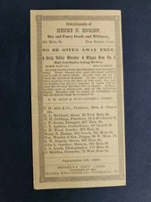 1890 antique HENRY ENSIGN new britain ct WHEELER WILSON SEWING MACHINE giveaway