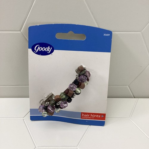 2005 Goody Hair Hints Barrette Beaded Clip Lavender Green Silver 2.5" Vtg NOS - Picture 3 of 11