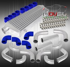 12pc Turbo Piping Kit Bar And Plate Intercooler Set Blue Couplert-bolt Clamps