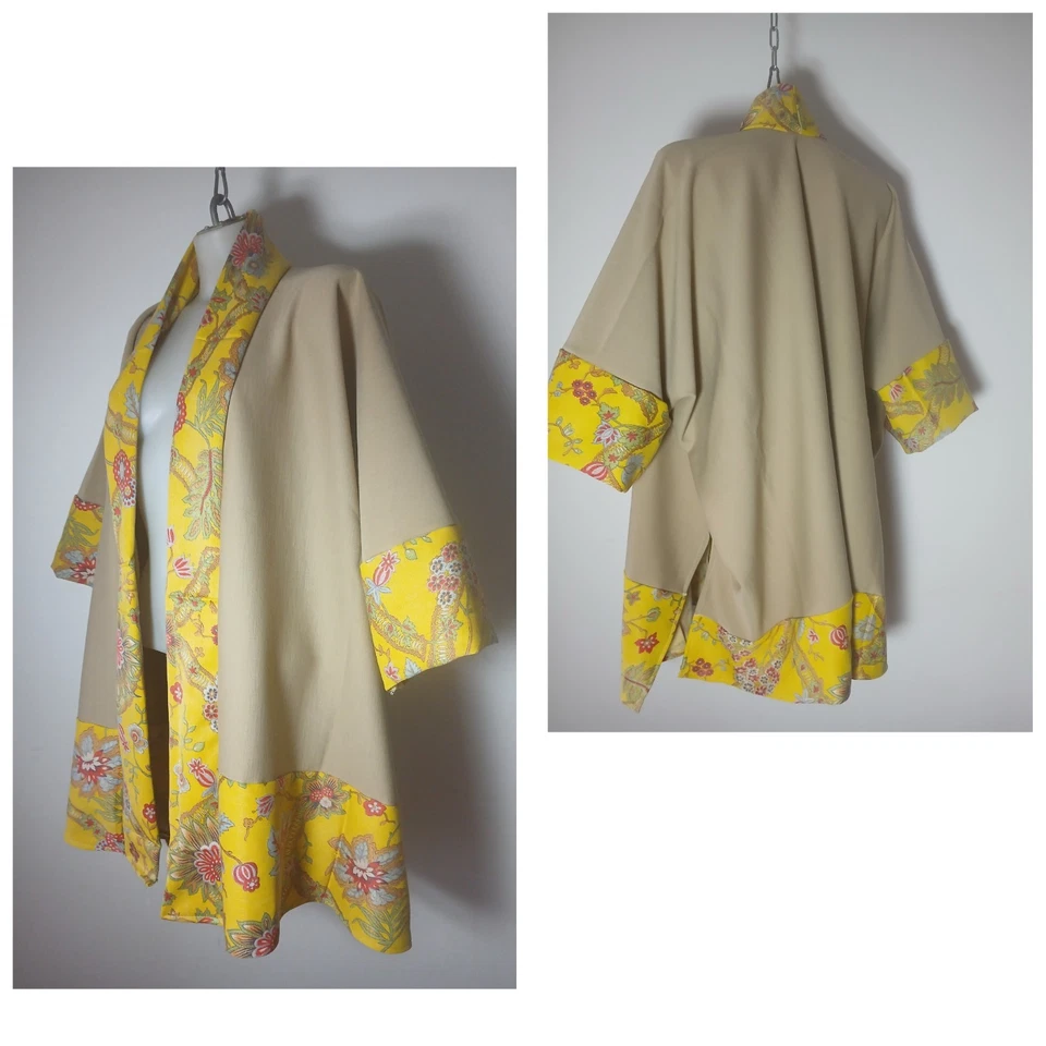 Handmade, one-of-a-kind kimono-style jacketCrafted from vintage French printed - Image 2 of 4