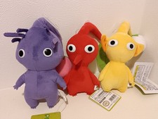 Pikmin Plush Set 3 Purple Red Yellow Official Nintendo