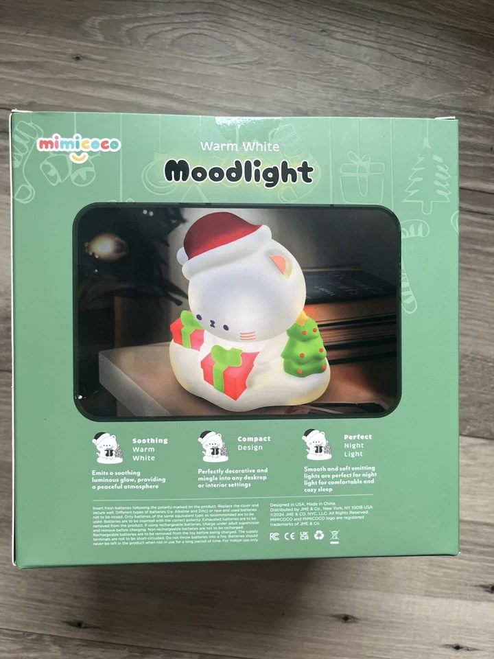 Mimicoco Moodlight Luna with presents Santa Warm Light Nightlight NEW IN BOX - Image 2 of 4