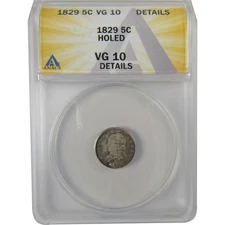 1829 Capped Bust Half Dime VG 10 Details ANACS Silver SKU:I20104