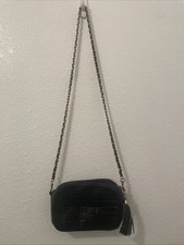 Vintage Black Quilted Leather Handbag Flaws