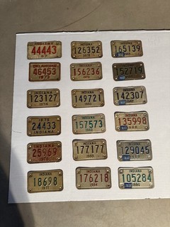 Motorcycle License Plates Lot Of 17 Indiana 1 Oklahoma