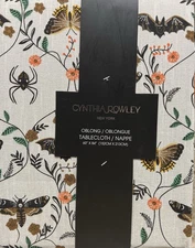 Cynthia Rowley Halloween Moth Bat & Spider Cloth Tablecloth 60” X 84”