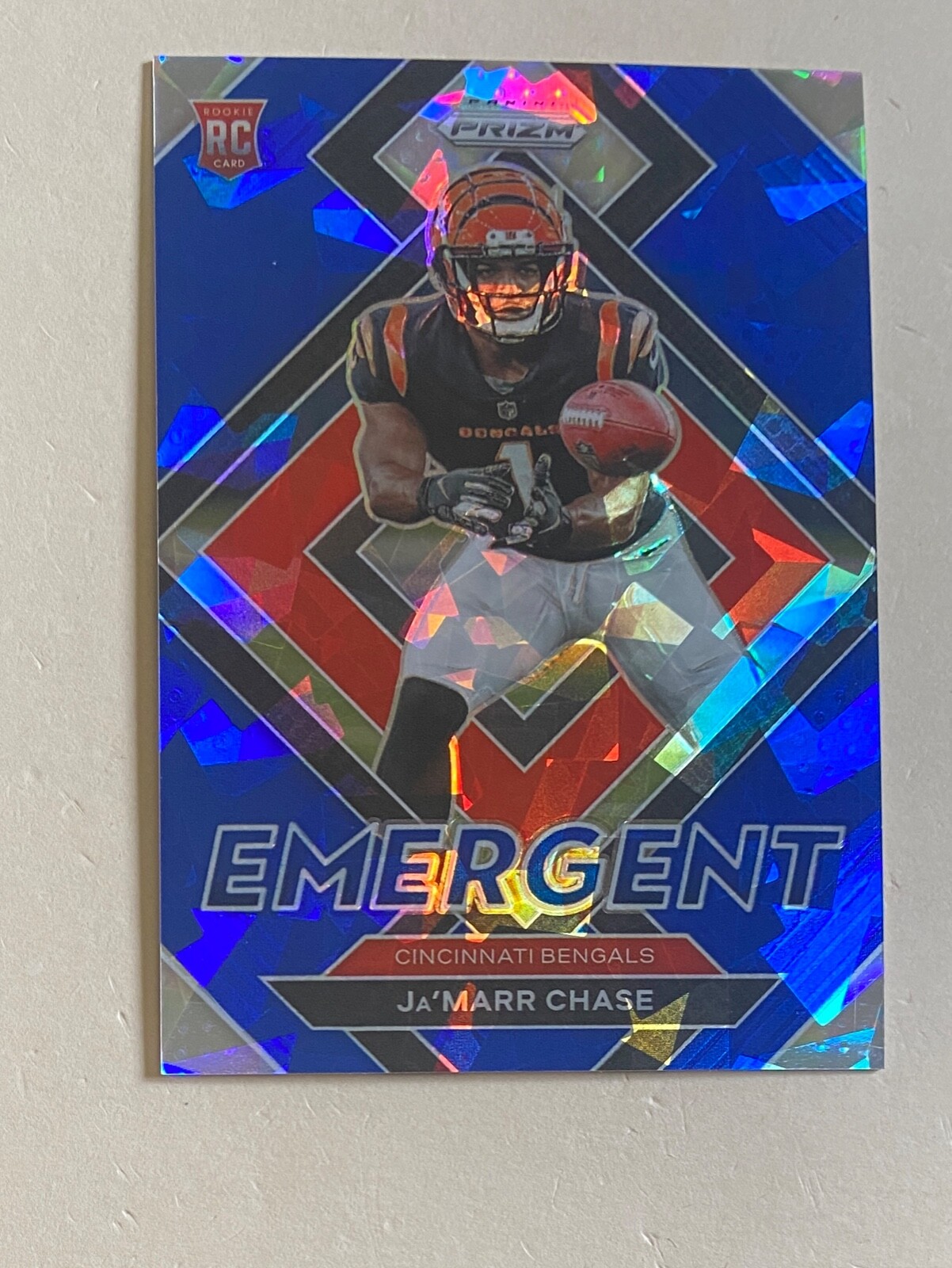 2021 Panini Prizm Emergent Prizms Blue Ice #7 Ja'Marr Chase /99 Rookie RC #X29