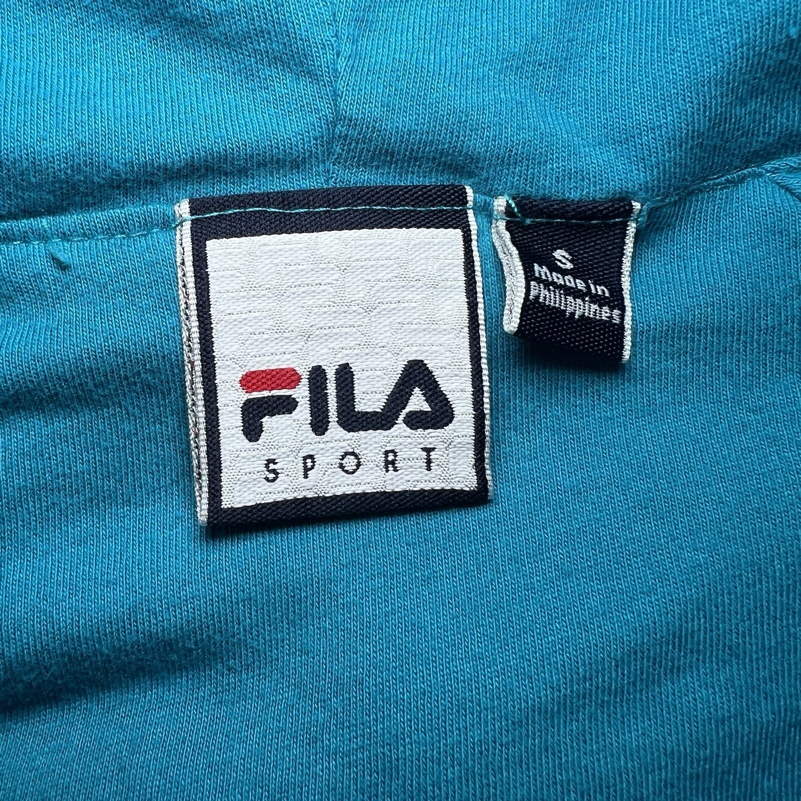 Giacca a vento sportiva FILA donna taglia small leggera verde acqua full zip