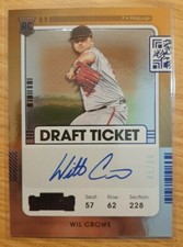 2021 CONTENDERS DRAFT TICKET ROOKIE AUTOGRAPH BLUE WIL CROWE #155 PIRATES 45/99