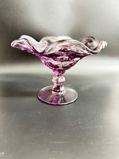 VTG Provincial Amethyst Footed Compote by Imperial Glass Ohio Purple Glass