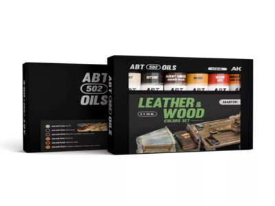 AK Interactive AKABT311 - LEATHER & WOOD COLORS SET - ABT 502 OILS - Neu
