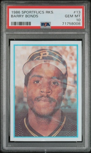 Barry Bonds 1986 Sportflics Rookies PSA 10 #13