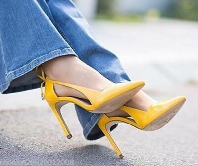 zara yellow pumps