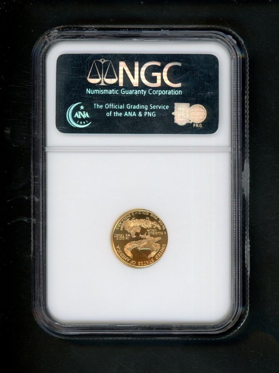 1999 W US 1/10 oz Gold American Eagle $5.00 $5 NGC MS69 UNC GEM