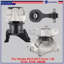 3PCS For Honda 2012-2013 Civic 1.8L Engine Motor & Auto Transmission Mount Set