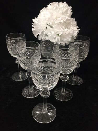 (6) Waterford Crystal 'Castletown' 7.25 Inch CLARET WINE GOBLETS - Picture 3 of 9